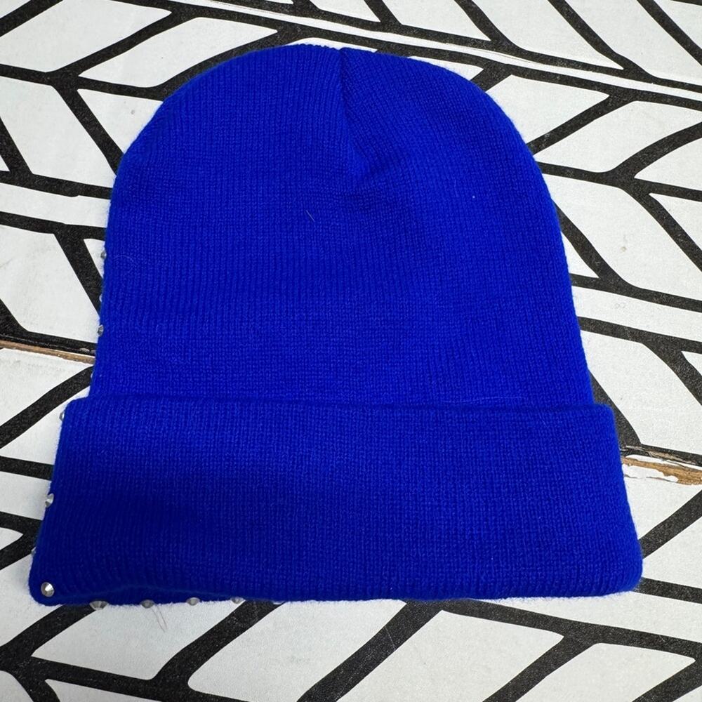 Blue Beanie with Rhinestones - Picture 3 of 5